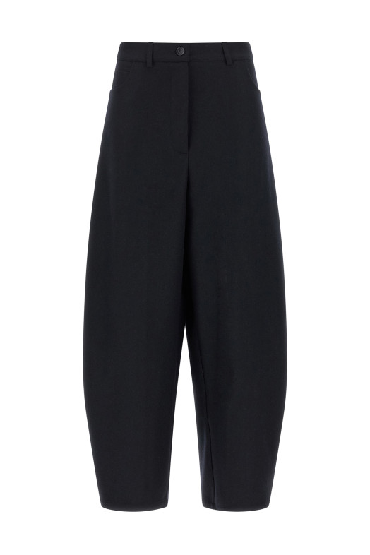 Barrel silhouette pants Black