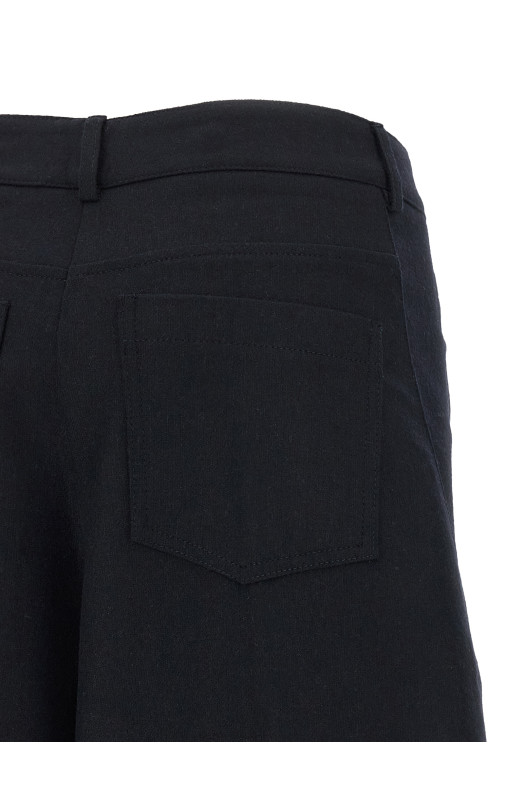 Barrel silhouette pants Black