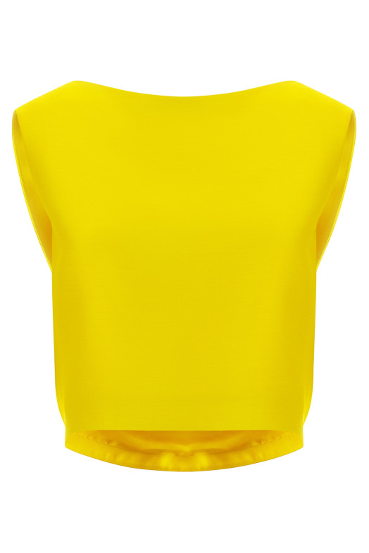 Драпірований короткий топ, жовтий BALENCIAGA 872137TUT227200