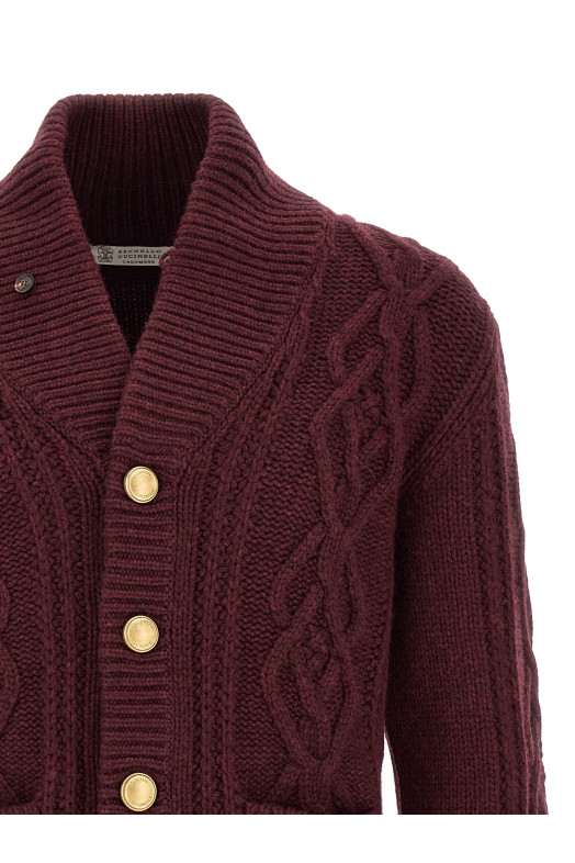 Cardigan cashmere Piuma Bordeaux