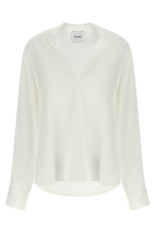 V-neck blouse White