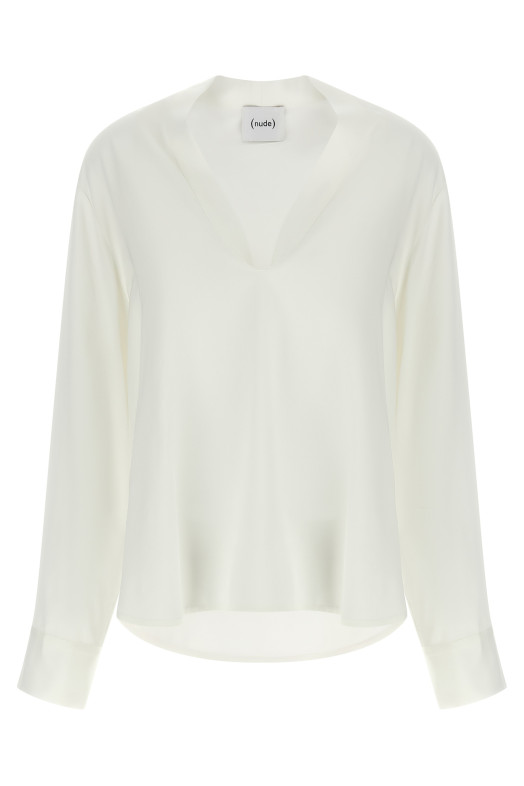 V-neck blouse White