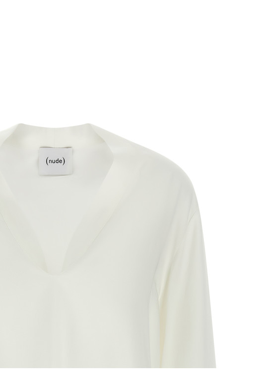 V-neck blouse White