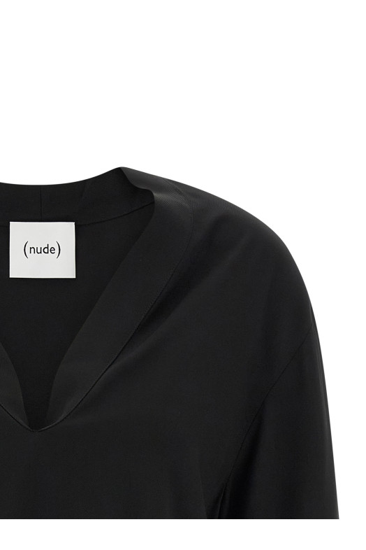 V-neck blouse Black