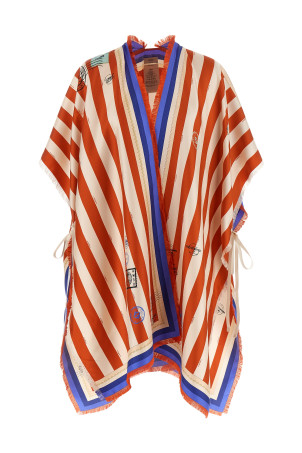 'Pequin' print poncho Multicolor