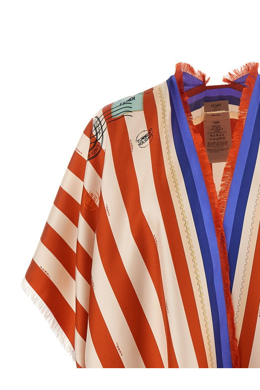 'Pequin' print poncho Multicolor
