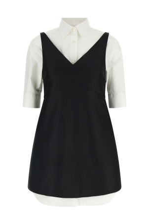 'Chemisier Ibrido' dress Black-grey