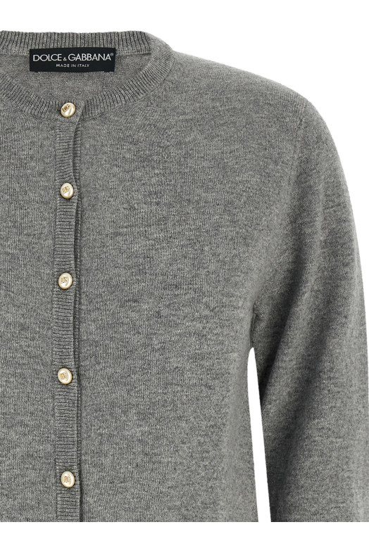 Logo buttons cardigan Gray