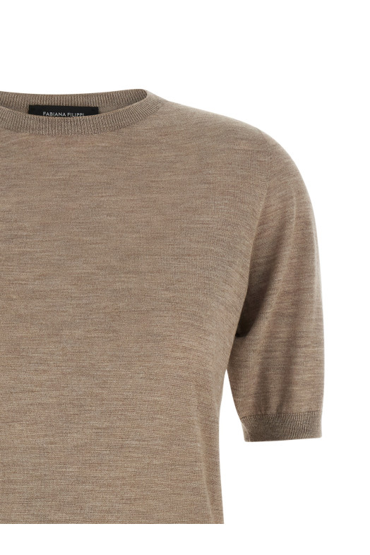 Cashmere and silk sweater Beige