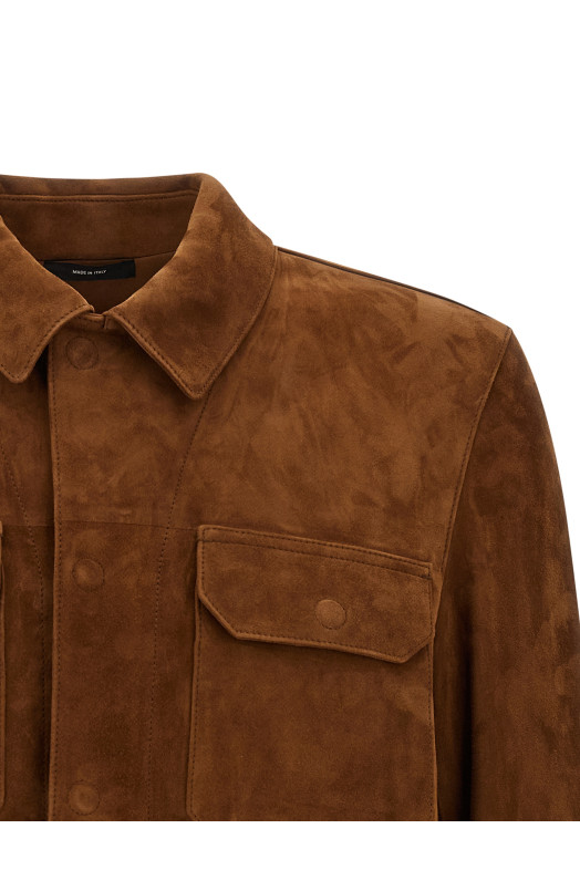 Suede overshirt Brown