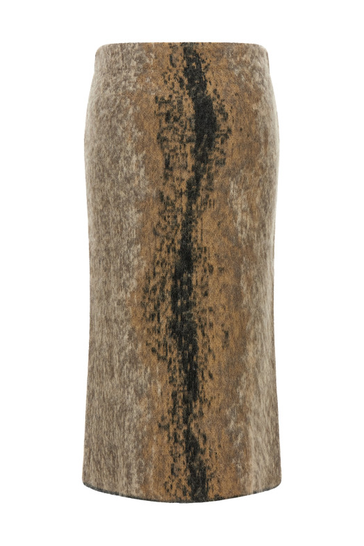Wool and alpaca skirt Brown