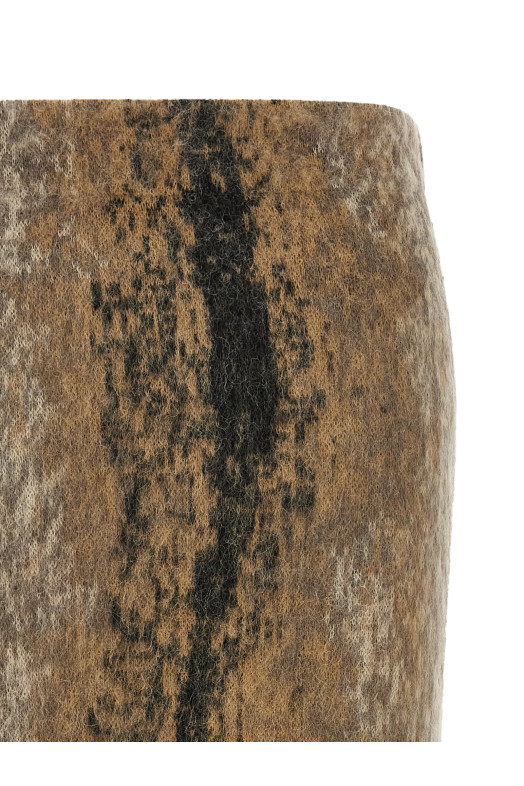 Wool and alpaca skirt Brown