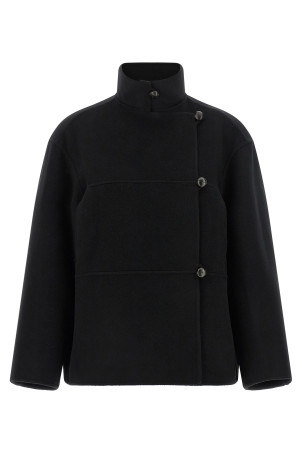 Double wool coat Black