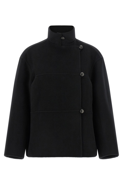 Double wool coat Black