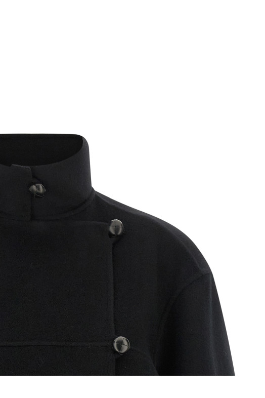 Double wool coat Black