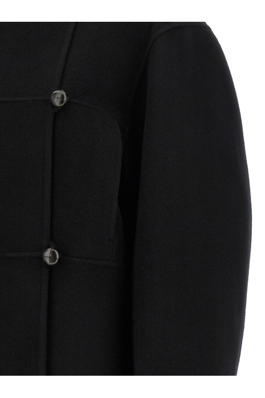Double wool coat Black