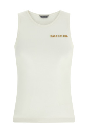 Logo embroidery tank top White
