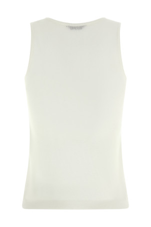Logo embroidery tank top White