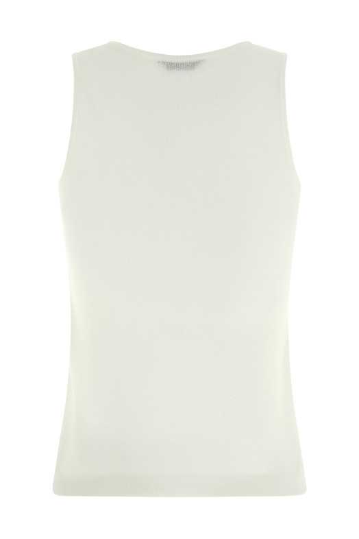 Logo embroidery tank top White