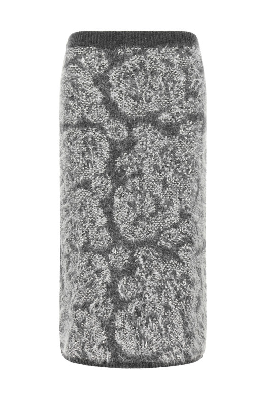 Jacquard knit skirt Gray