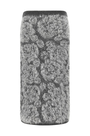 Jacquard knit skirt Gray