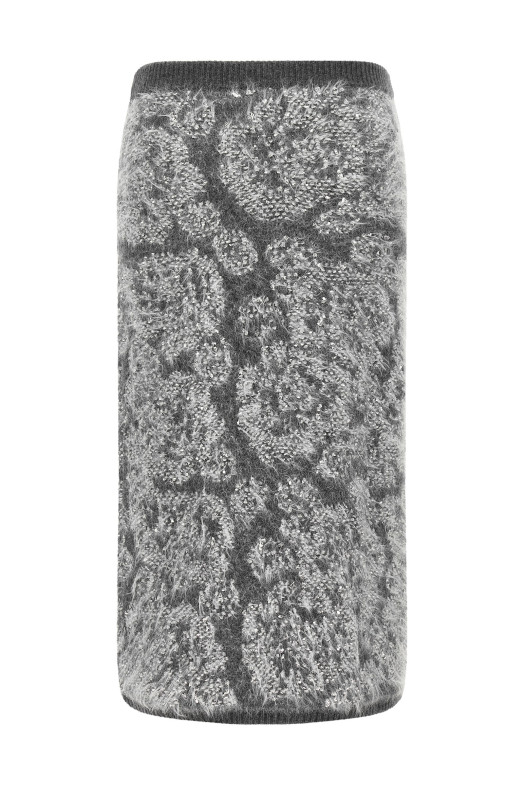 Jacquard knit skirt Gray