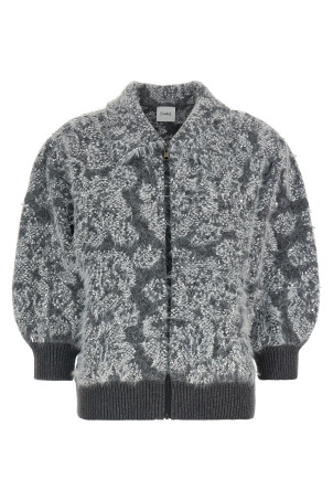 Jacquard knit cardigan Gray