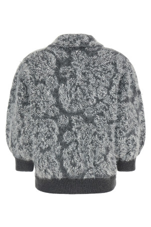 Jacquard knit cardigan Gray