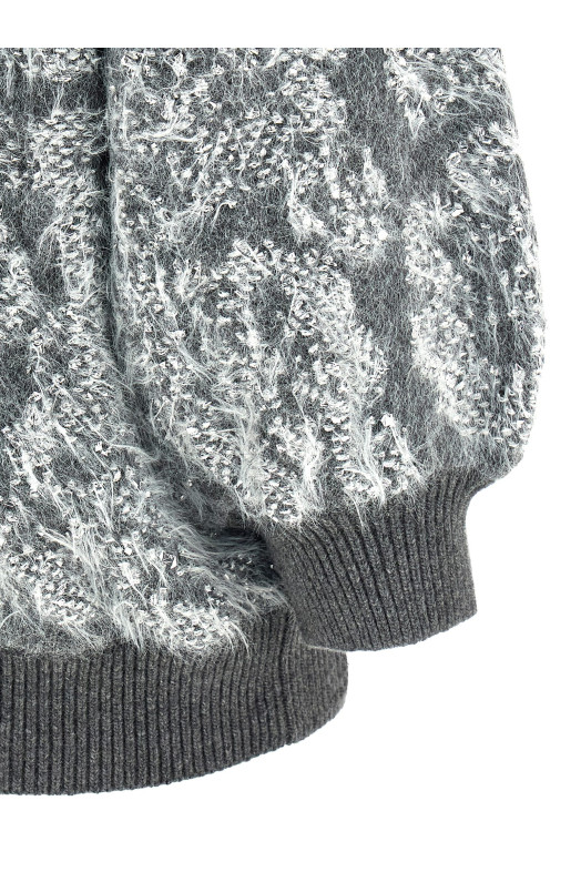 Jacquard knit cardigan Gray