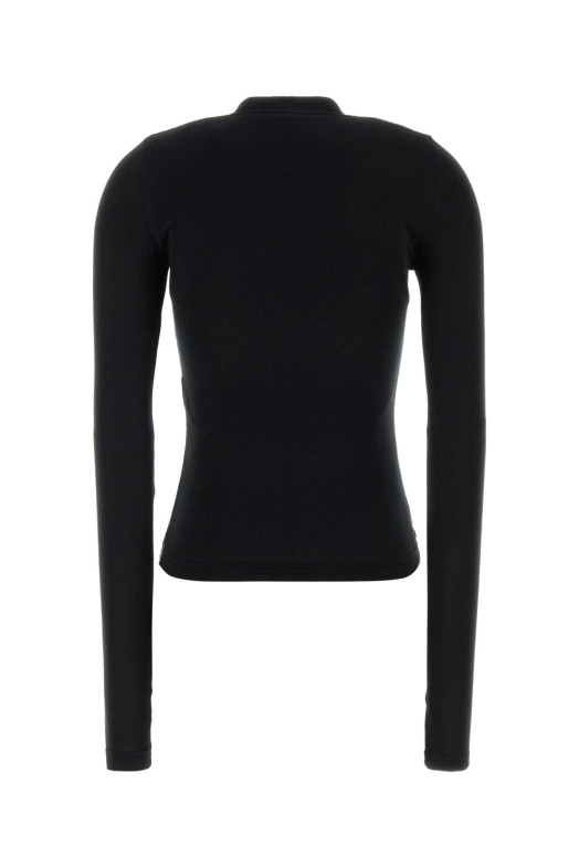 Black stretch cotton blend t-shirt Black BALENCIAGA (802115TVVD4)