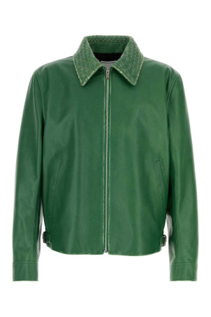 BLOUSON IN PELLE VERDE VINTAGE EFFECT BOTTEGA VENETA (A0046DV6M20)