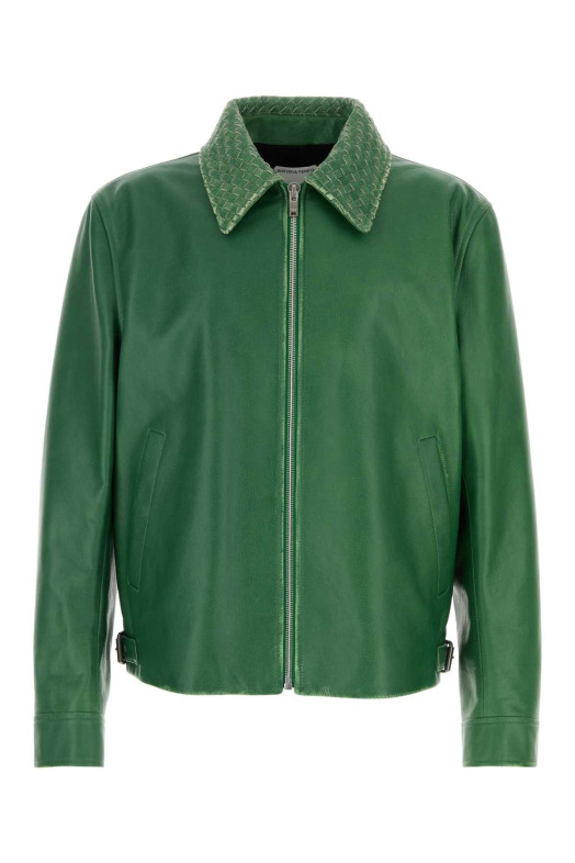 BLOUSON IN PELLE VERDE VINTAGE EFFECT BOTTEGA VENETA (A0046DV6M20)