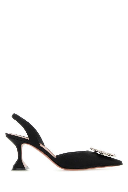 Black satin Begum pumps Black AMINA MUADDI (BEGUMSLING70)