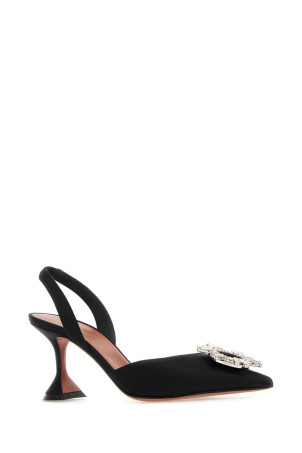 Black satin Begum pumps Black AMINA MUADDI (BEGUMSLING70)