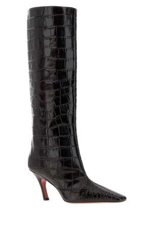 Dark brown leather Mona boots AMINA MUADDI (MONABOOT80)