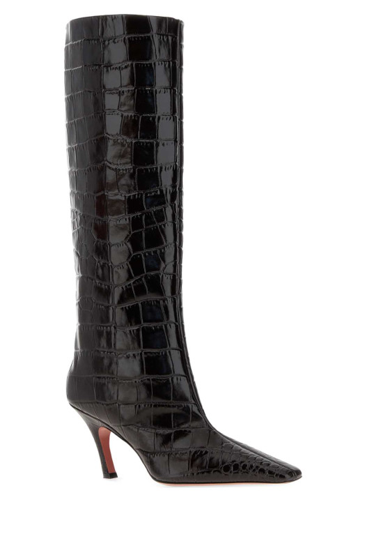Dark brown leather Mona boots AMINA MUADDI (MONABOOT80)