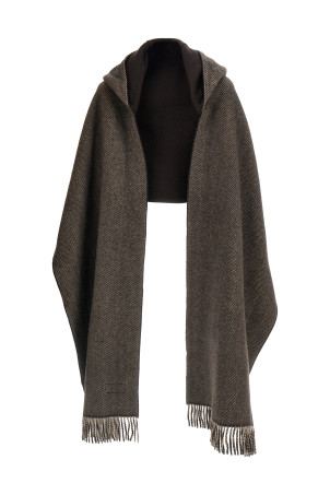 Scarf with reversible hood Brown