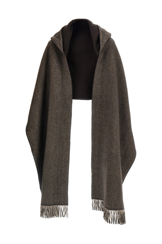 Scarf with reversible hood Brown