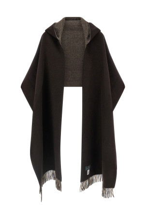 Scarf with reversible hood Brown