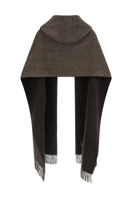 Scarf with reversible hood Brown