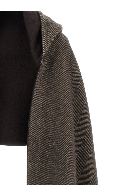 Scarf with reversible hood Brown