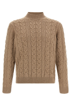 Braided knit knuckler Beige