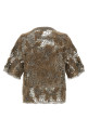'Whispering Bloom Embroidery' T-shirt Brown