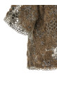 'Whispering Bloom Embroidery' T-shirt Brown