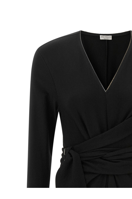 'Shiny Collar' dress Black