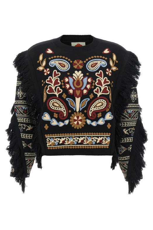 'Cornely' embroidery sweater Black