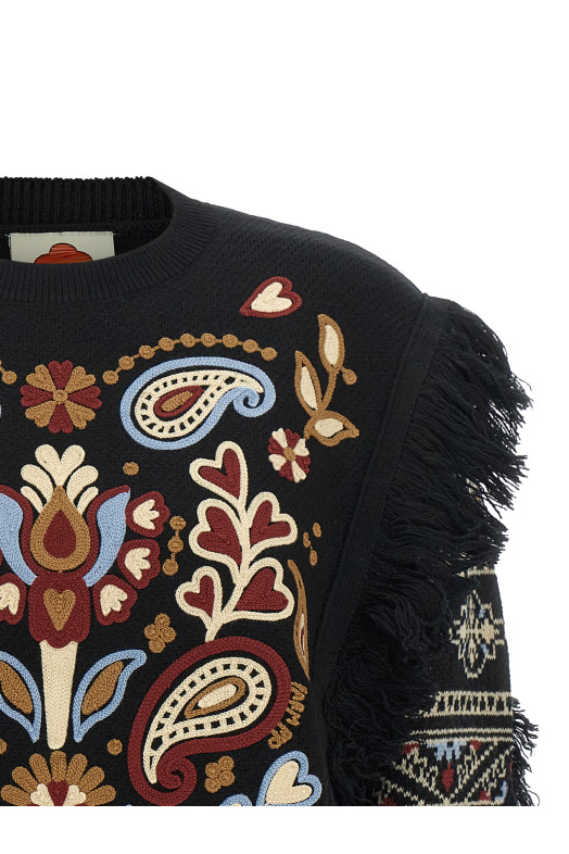 'Cornely' embroidery sweater Black