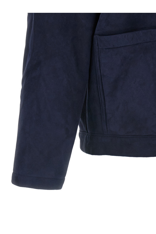 Shearling neck overshirt Blue