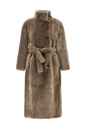 Shearling coat Brown