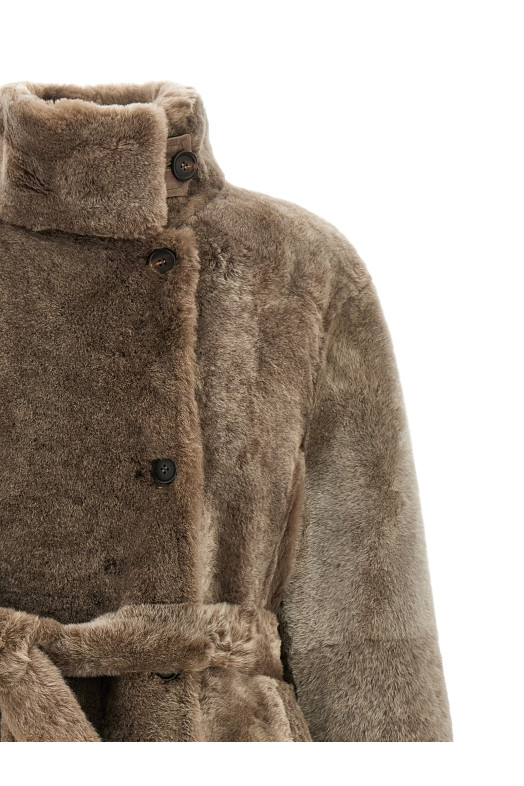 Shearling coat Brown
